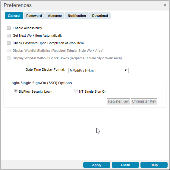 Preferences Screen